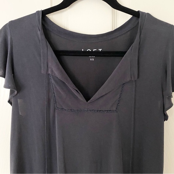 LOFT Gray Blue Blouse Size XS - Picture 2 of 4